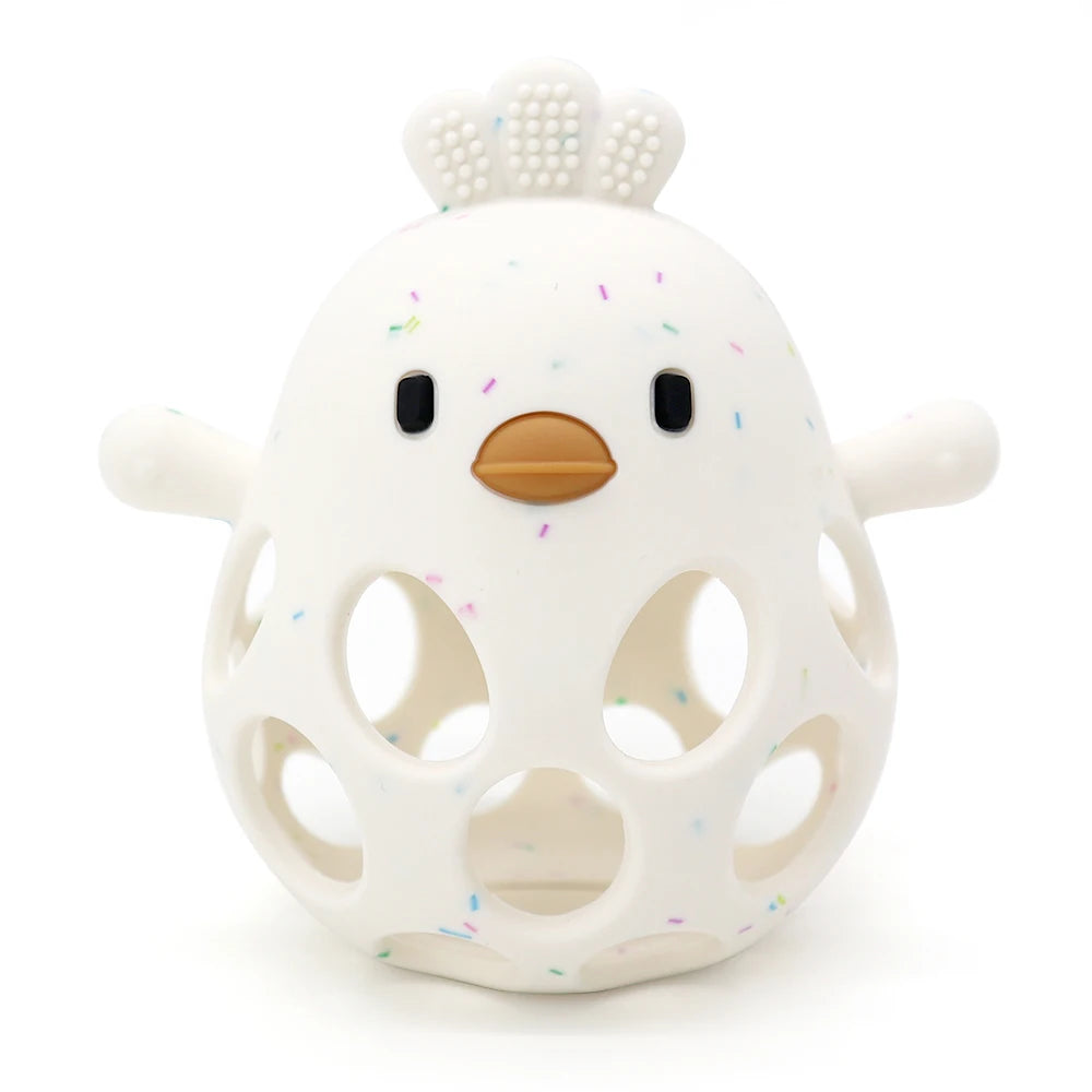 Cartoon Chick Baby Teether Gloves