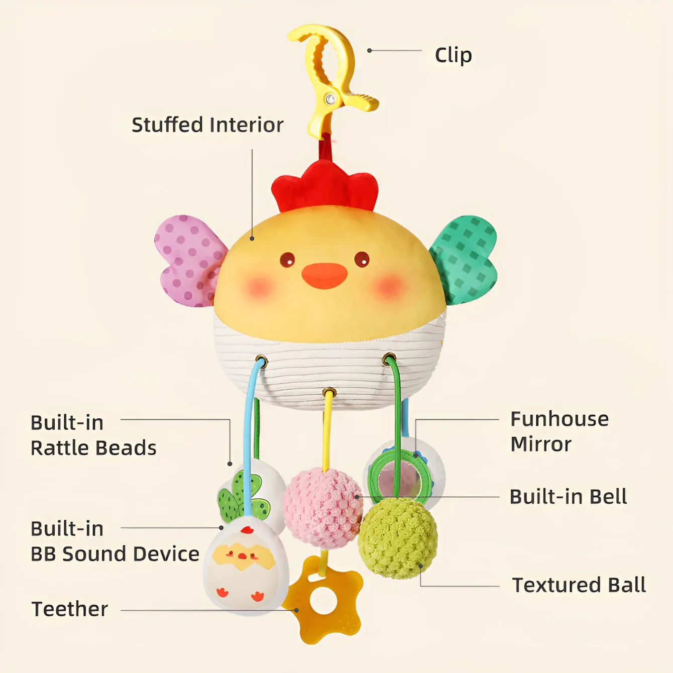 Drawstring Bedbell Cartoon Pendant Toy
