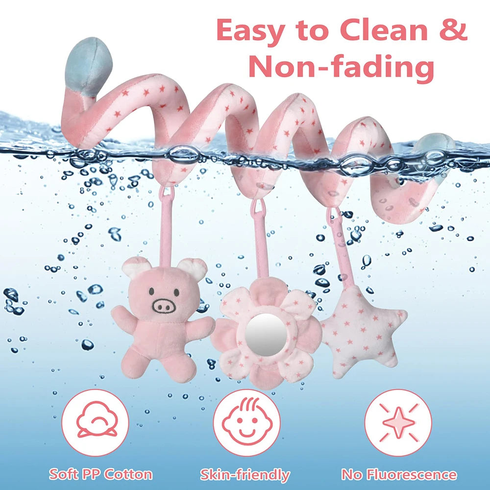 Baby Spiral Hanging Toy with Mirror & Rattles
