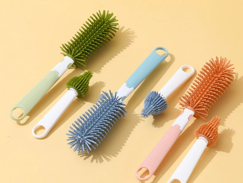 360° Silicone Baby Bottle Brush Set
