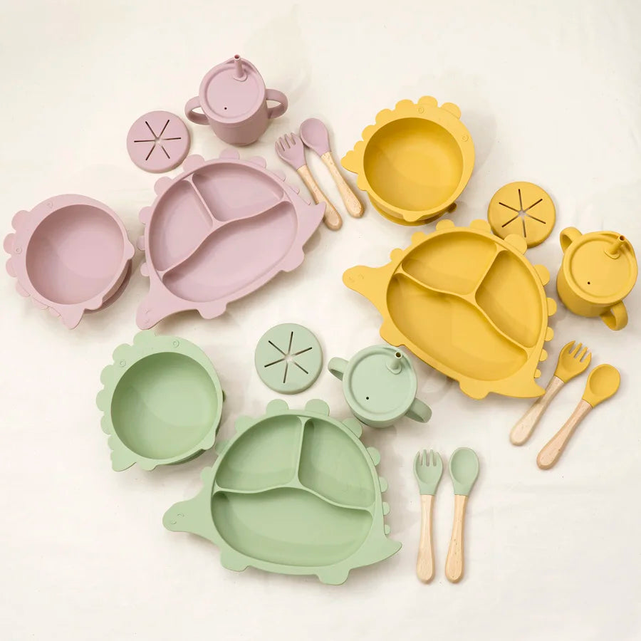 Silicone Baby Feeding Set – Kawaii Plate Bowl Mug