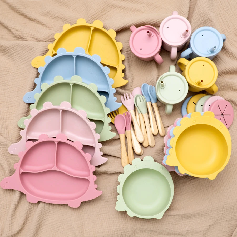 Silicone Baby Feeding Set – Kawaii Plate Bowl Mug