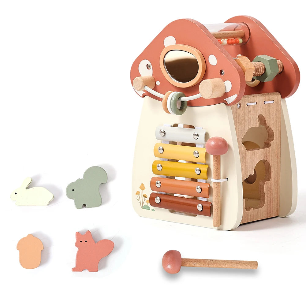 Wooden Montessori Toy – Shape Pairing & Musical Box