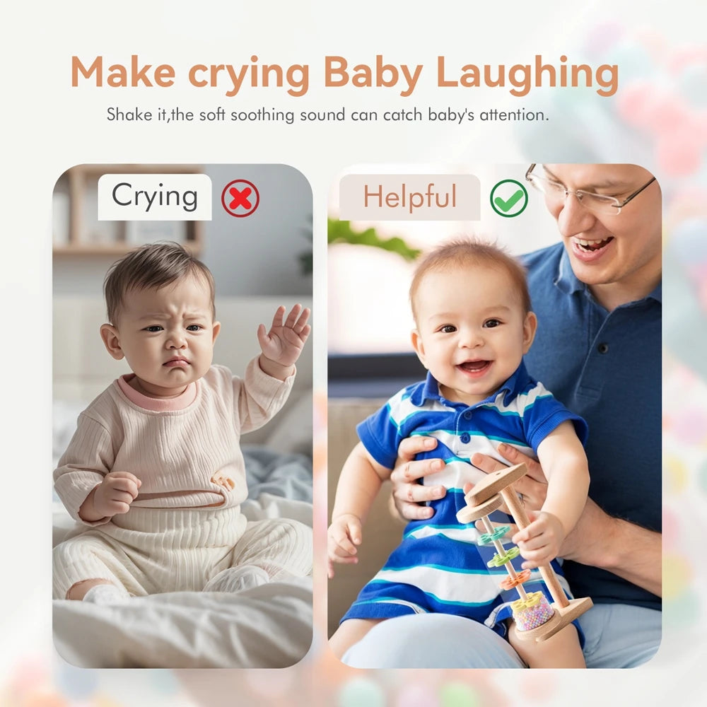 Rainbow Baby Rattle – Montessori Rain Stick Toy