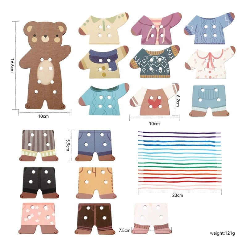 Montessori Bear Threading Toy for Toddlers