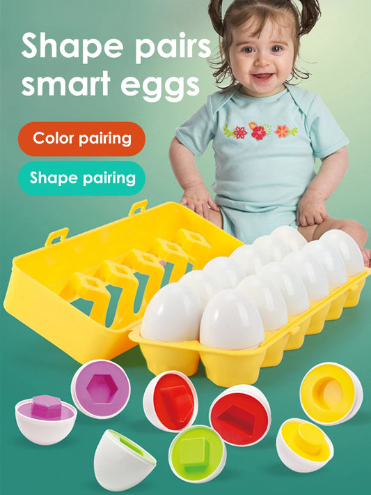 Baby Smart Eggs Montessori Educational Shape & Color Matching Toy