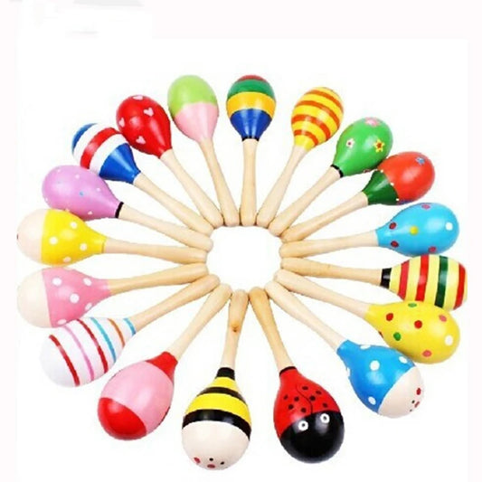 Colorful Wooden Baby Rattles Maracas
