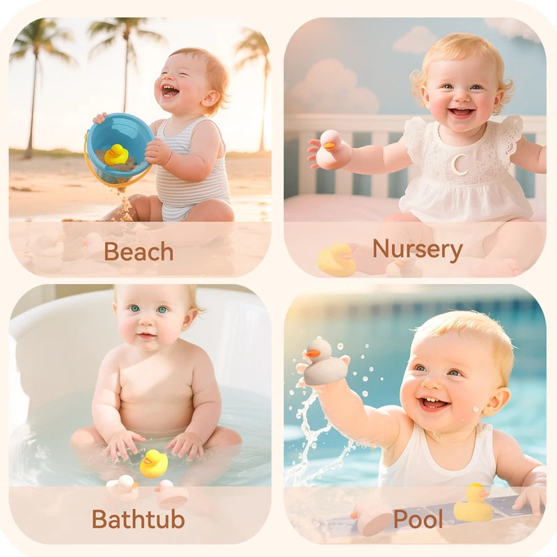 Montessori Duck Bath Toy – Squeaky Water Play Gift