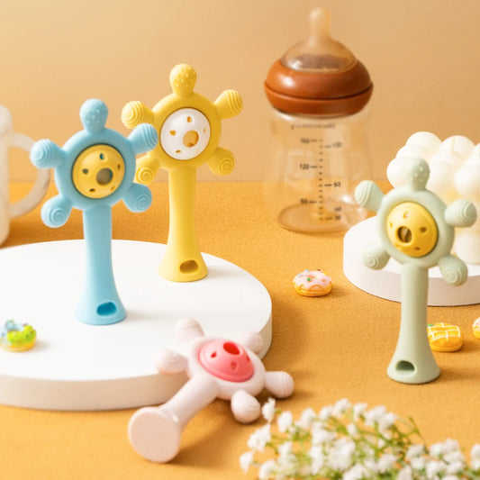 Silicone Baby Teether & Rattle Toy