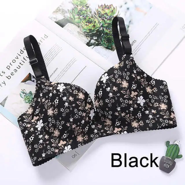 Floral Seamless Push-Up Bra for Women