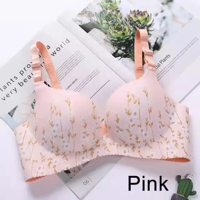 Floral Seamless Push-Up Bra for Women