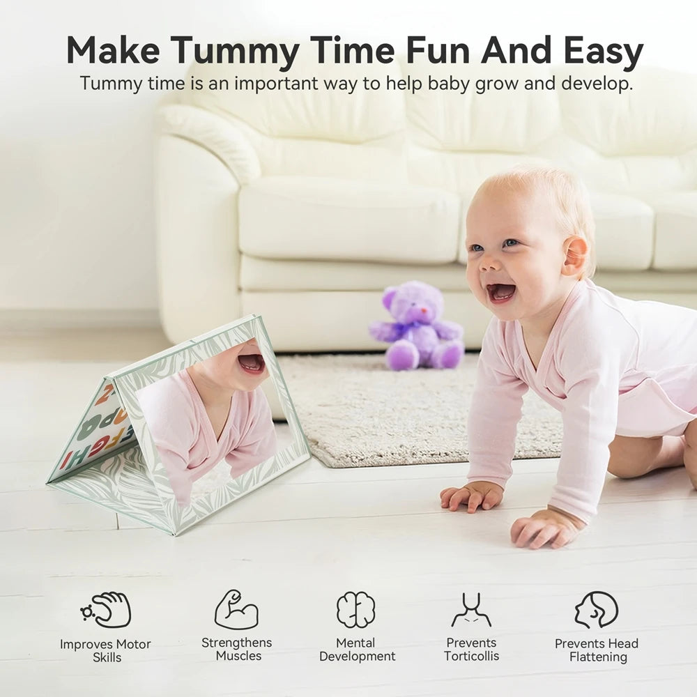 Newborn Tummy Time Mirror – Montessori Activity Toy