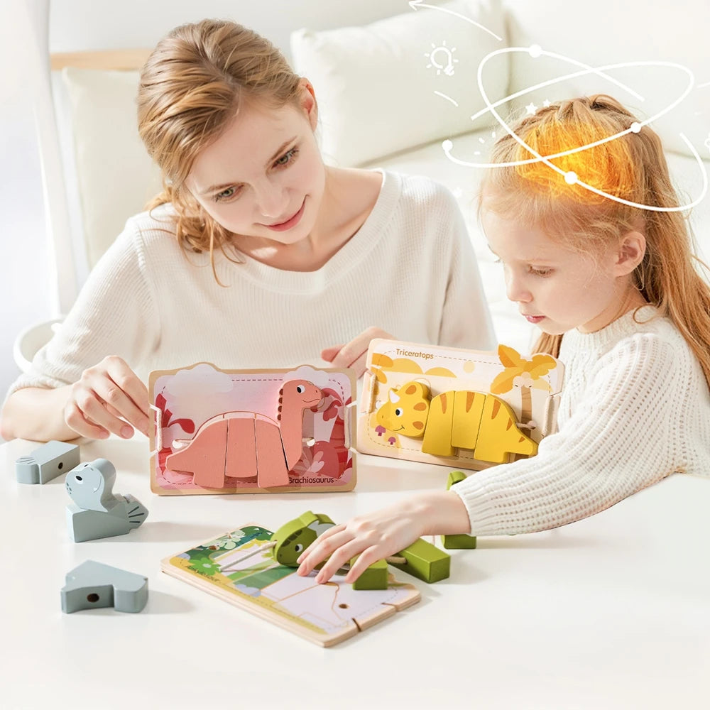 Wooden Threading Dinosaur Toy