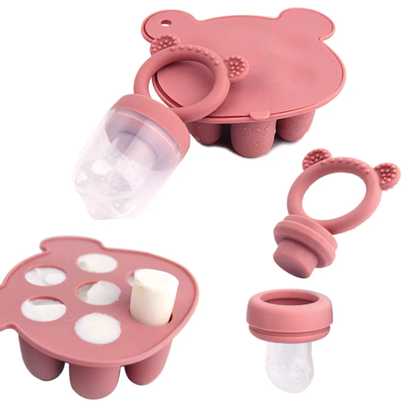 Bear Silicone Baby Food Freezer Set