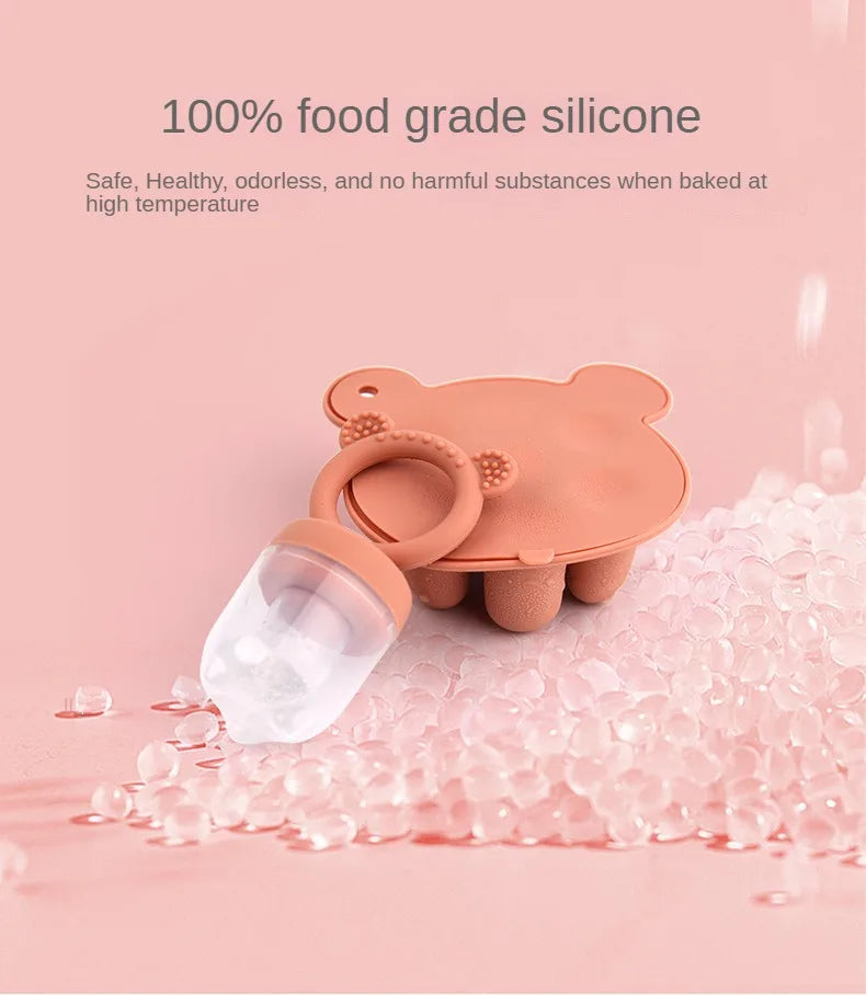 Bear Silicone Baby Food Freezer Set