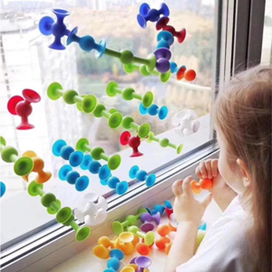 Suction Cup Darts & Building Blocks Fidget Toy Set