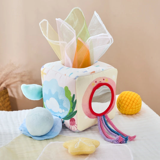 Montessori Soft Tissue Box – Motor Skill Baby Toy
