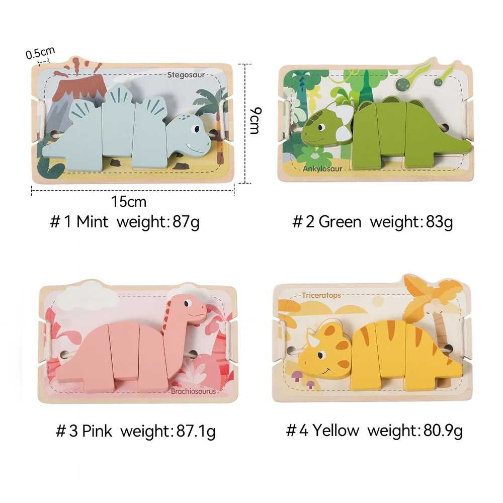 Wooden Threading Dinosaur Toy