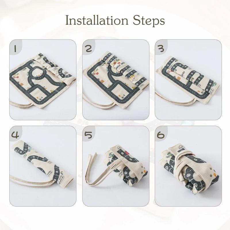 Montessori Traffic Map Toy – Wooden City Play Gift