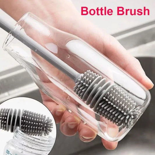 Silicone Bottle Brush Cleaner for Baby Bottles & Glassware