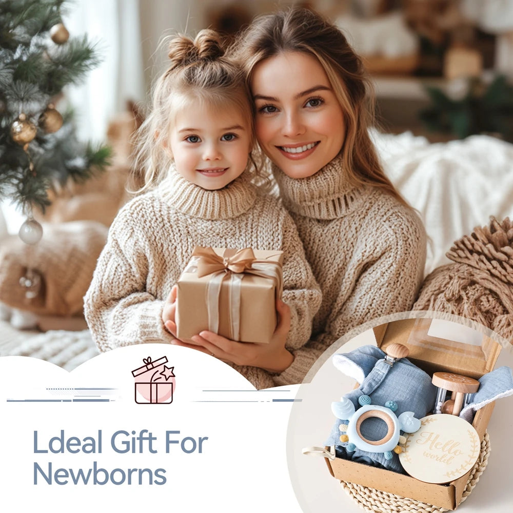 Baby Gift Set – Towel, Rattle & Teether Box