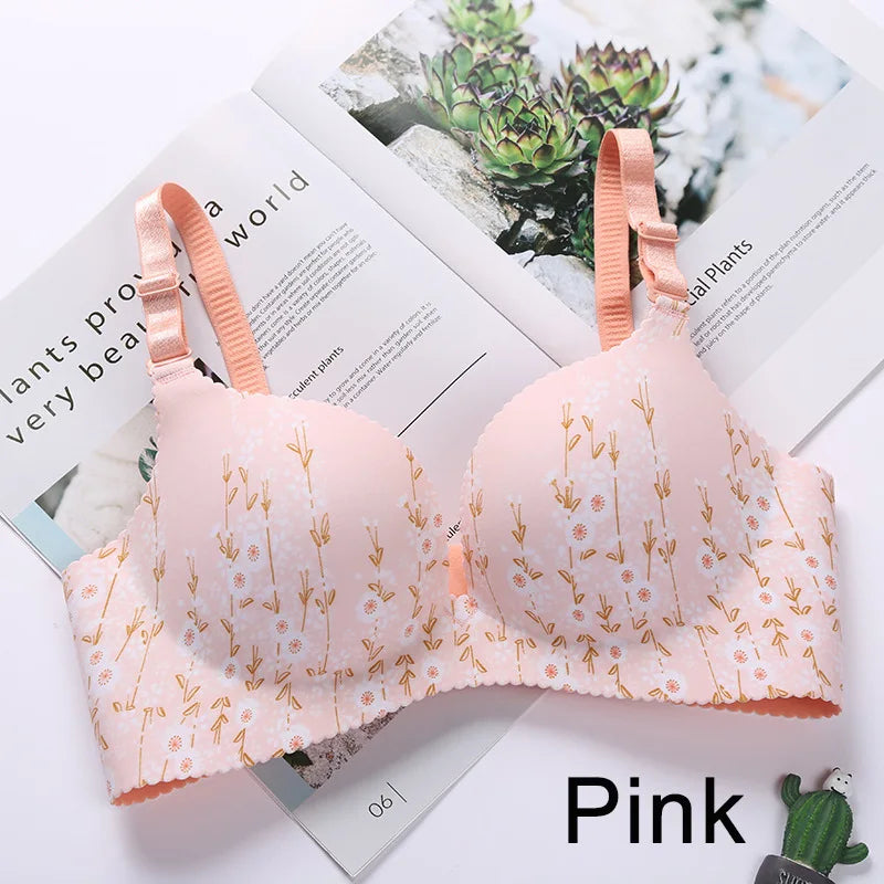 Floral Seamless Push-Up Bra for Women