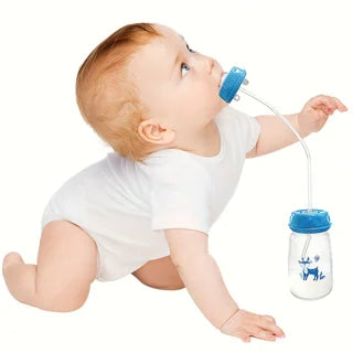 Self-Feeding Baby Bottle with Straw