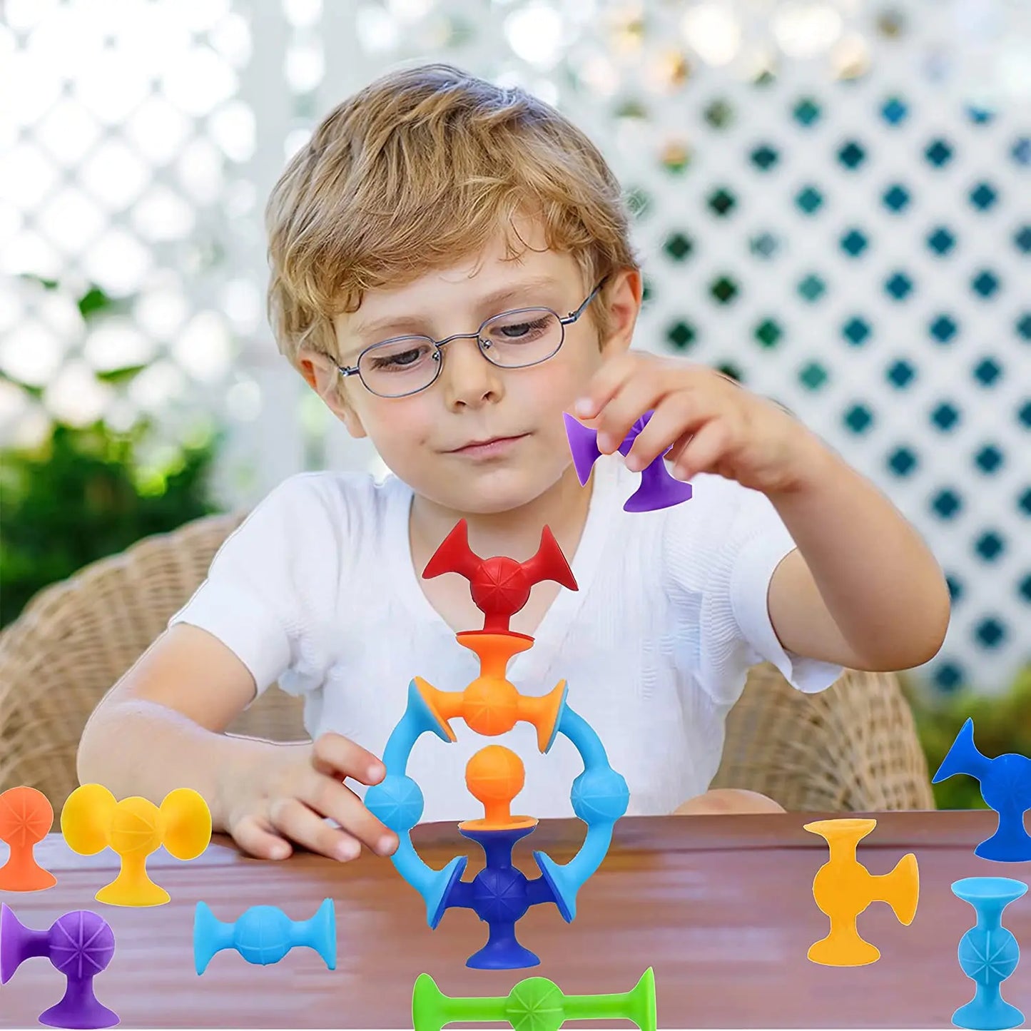 19pcs Silicone Sucker Construction Toy