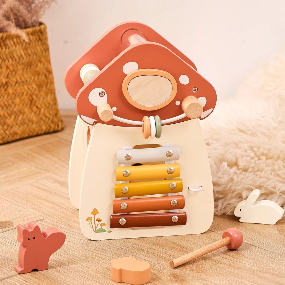 Wooden Montessori Toy – Shape Pairing & Musical Box