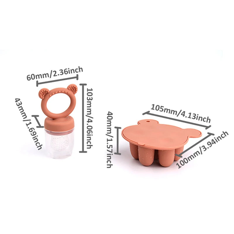 Bear Silicone Baby Food Freezer Set