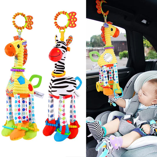 Plush Animal Handbells & Teether Baby Toy