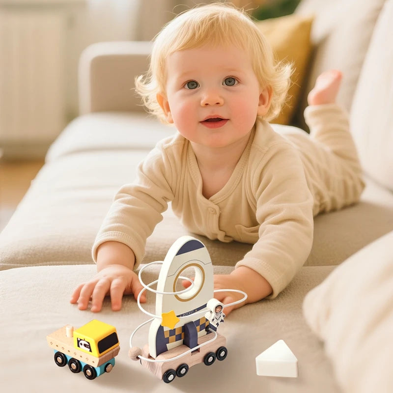 Wooden Astronaut Toy – Montessori Space Play Gift