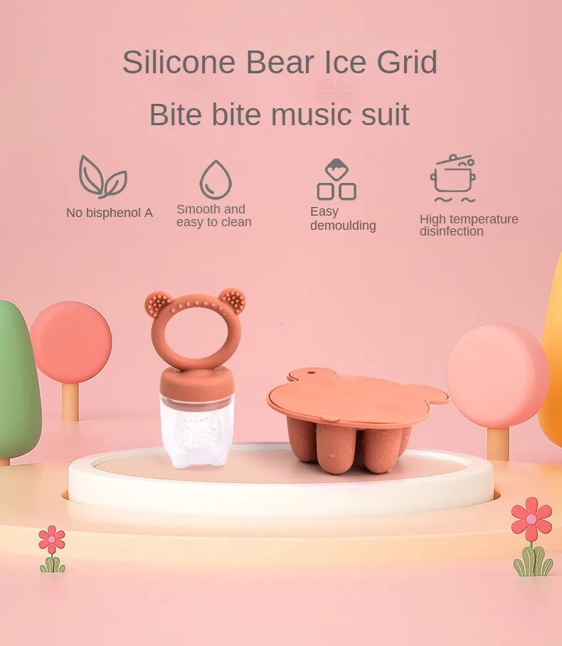 Bear Silicone Baby Food Freezer Set
