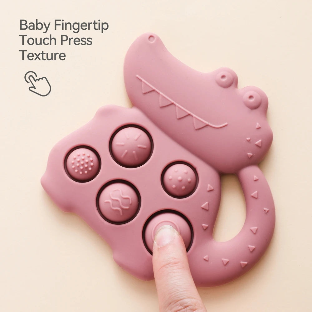 Baby Silicone Teething Toy – Dinosaur Hand Bell