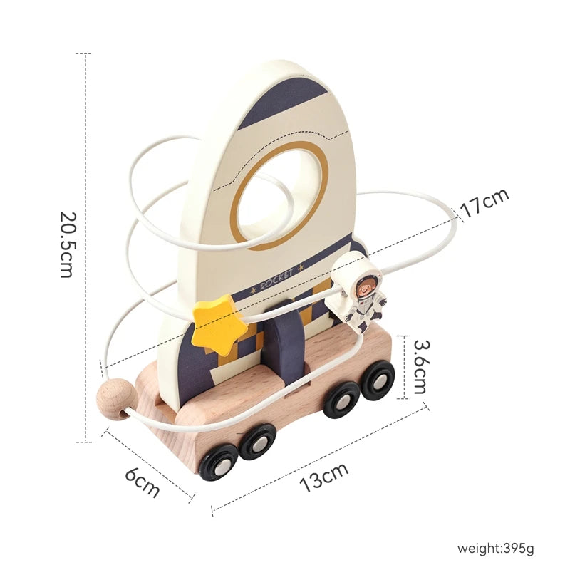 Wooden Astronaut Toy – Montessori Space Play Gift