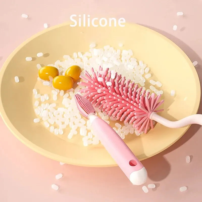 3-Piece Silicone Bottle Cleaning Brush Set