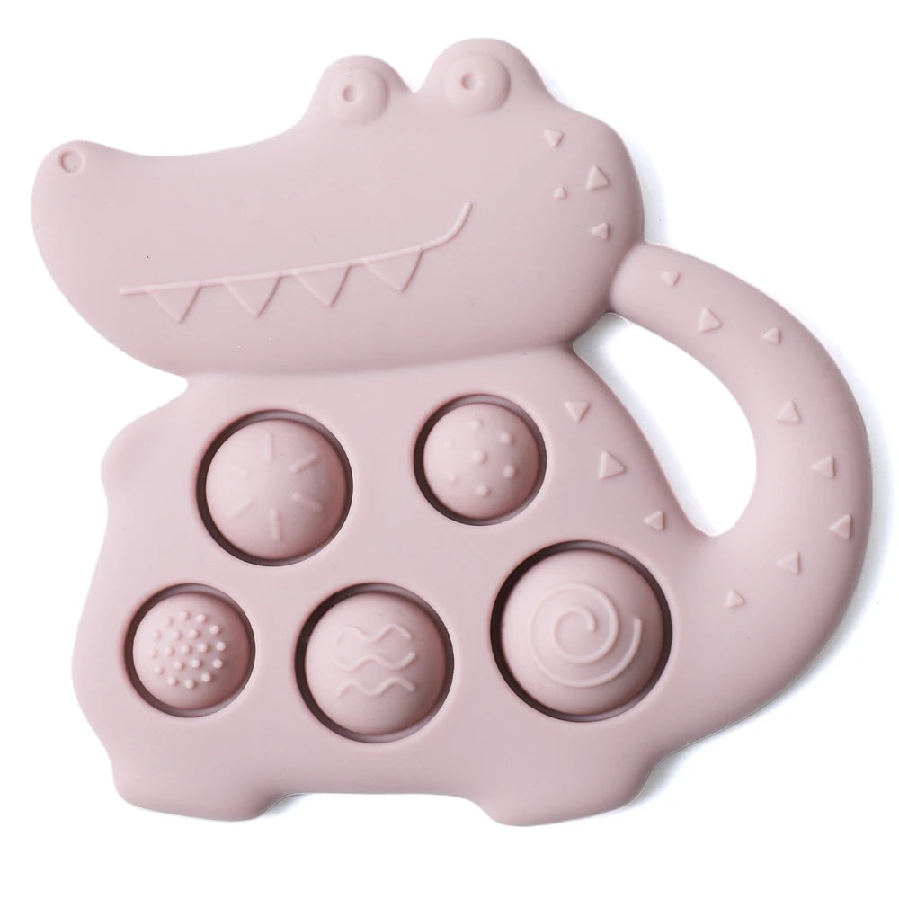 Baby Silicone Teething Toy – Dinosaur Hand Bell