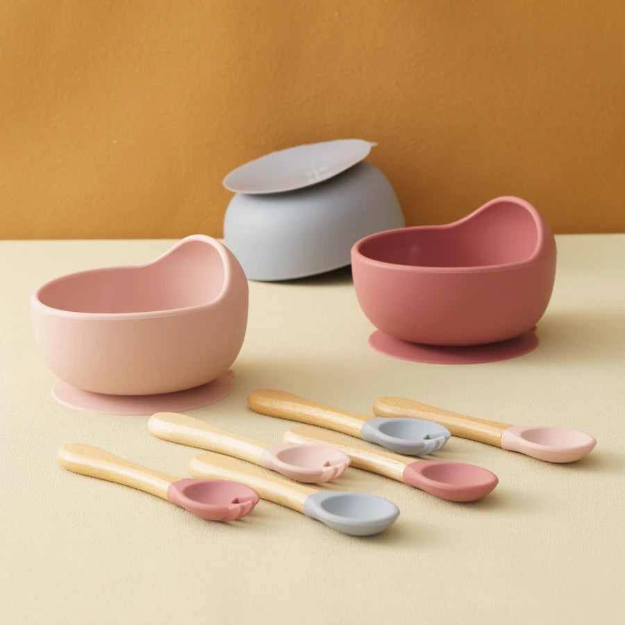 Silicone Baby Feeding Bowl Set – Toddler Learning Dishes