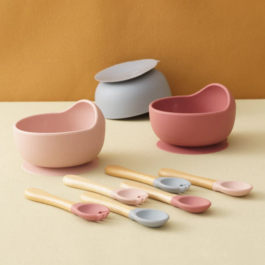 Silicone Baby Feeding Bowl Set – Toddler Learning Dishes