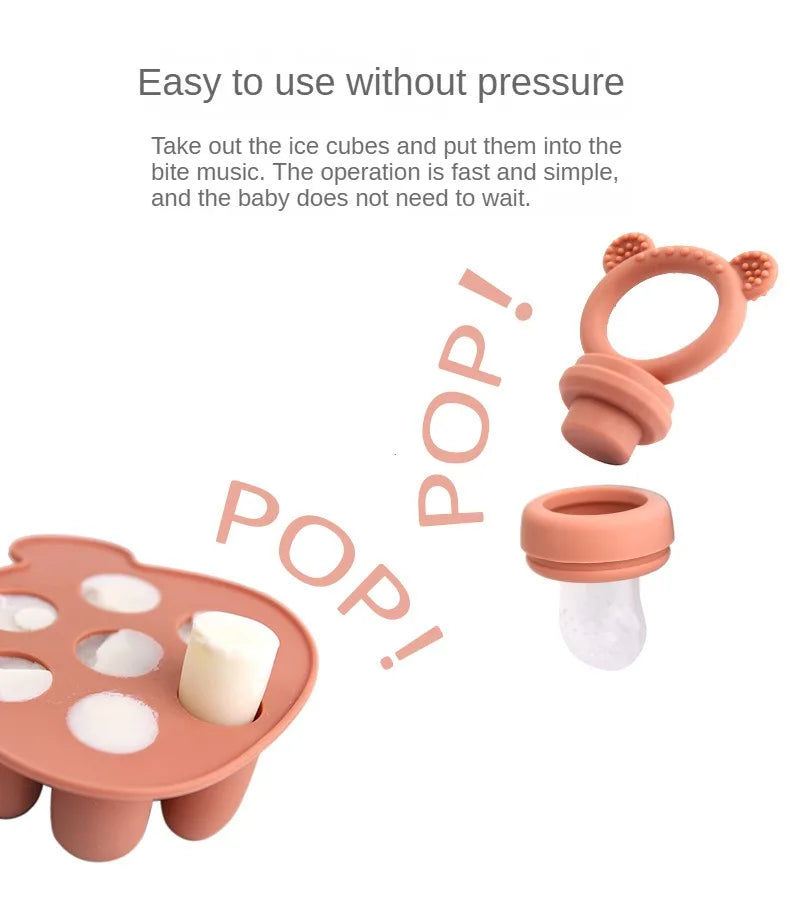 Bear Silicone Baby Food Freezer Set