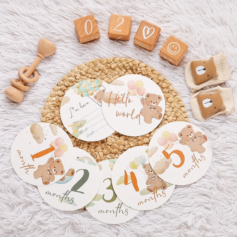 Newborn Milestone Cards – 0–12 Month Photo Set
