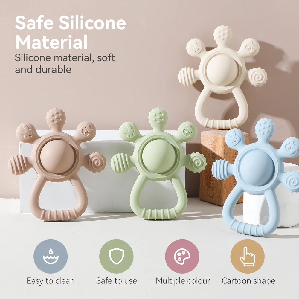 Silicone Baby Rattle – Food-Grade Teething Toy