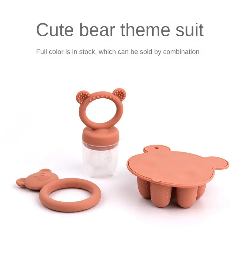 Bear Silicone Baby Food Freezer Set