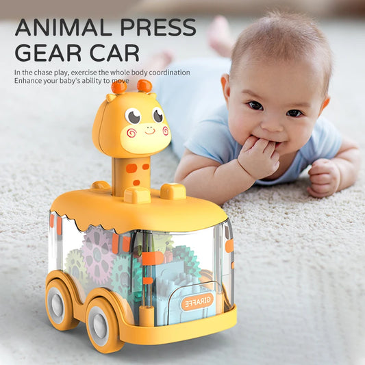 Press Gear Kids’ Pull-Back Animal Car Toy