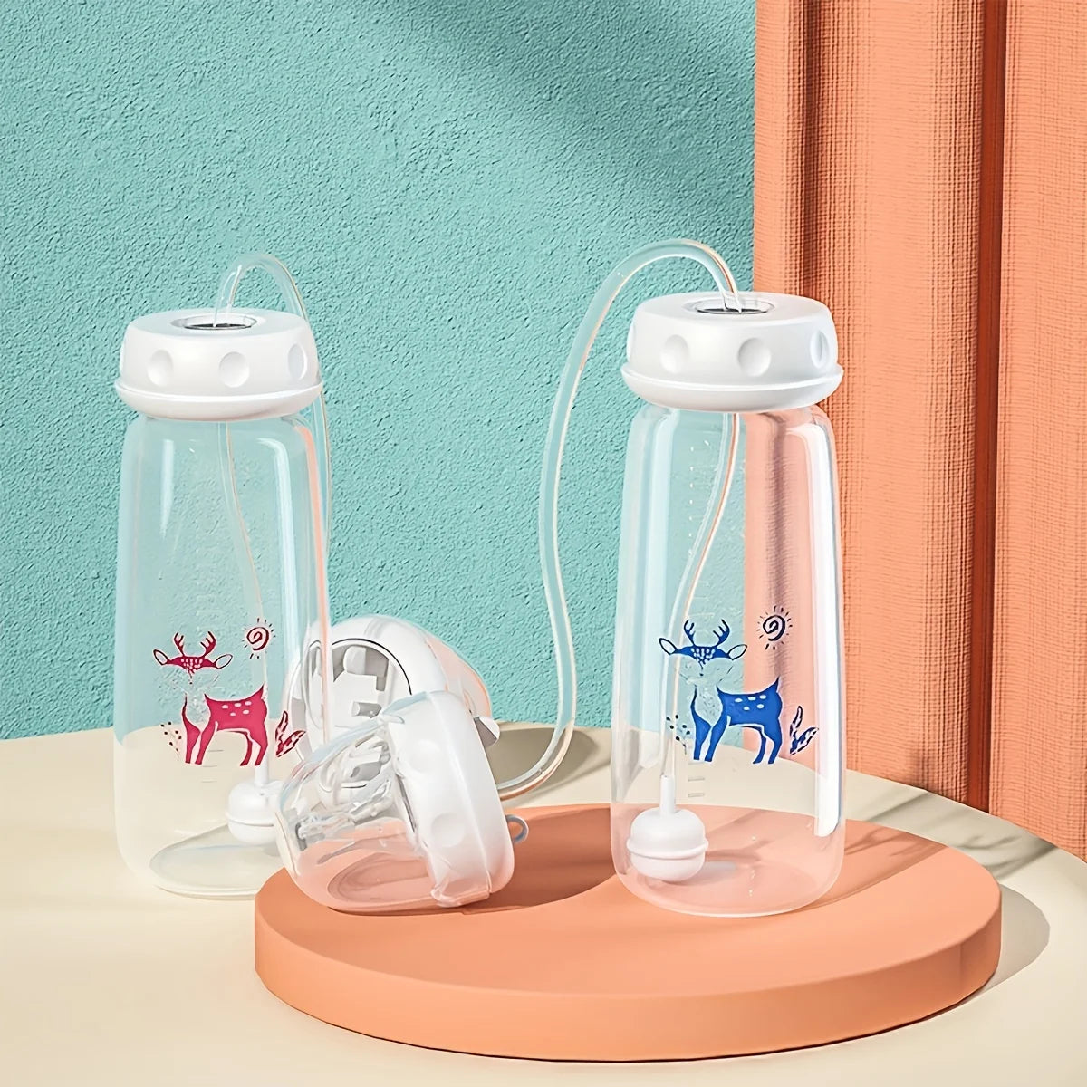Self-Feeding Baby Bottle with Straw