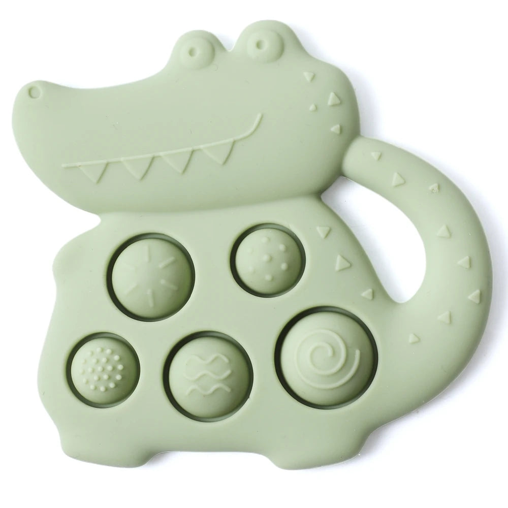 Baby Silicone Teething Toy – Dinosaur Hand Bell