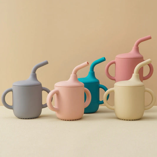 Baby Drinking Cup Portable Straw