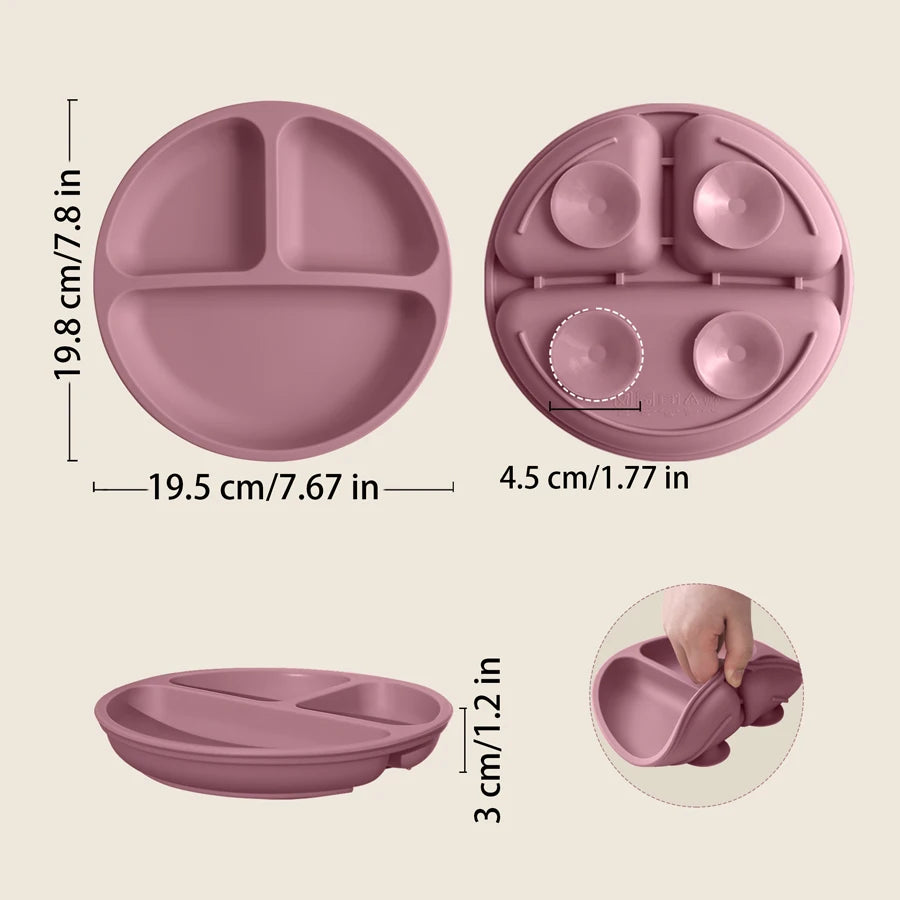 Baby Sucker Silicone Dining Plate BPA Free