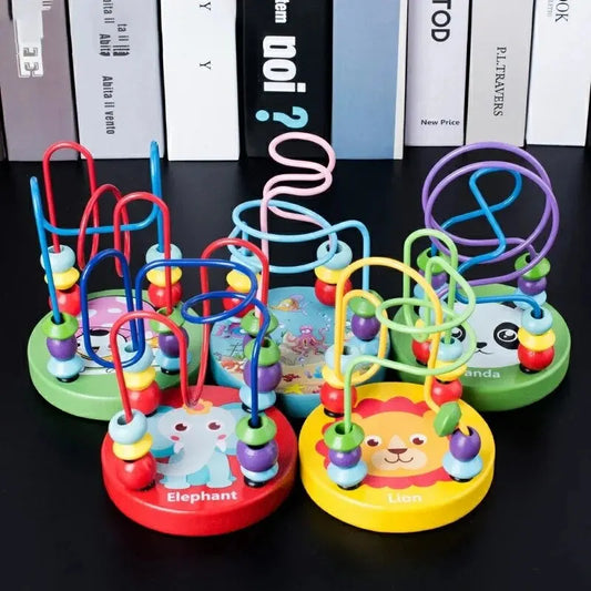 Wooden Bead Maze Roller Coaster Toy