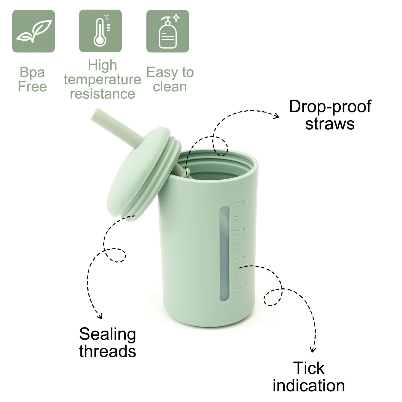Silicone Straw Cup For Kids BPA free